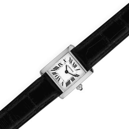 Appraisal: White Gold Tank Wristwatch Cartier Estimate -