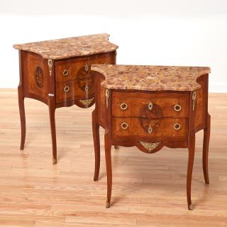 Appraisal: Pair Louis XVI style side tables Pair Louis XVI style