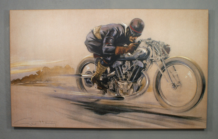 Appraisal: At Speed George Ham giclee print on canvas x Estimate