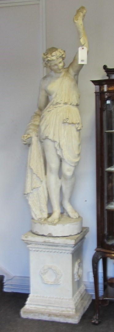 Appraisal: A white painted reconstituted stone figure after the Antique depicting