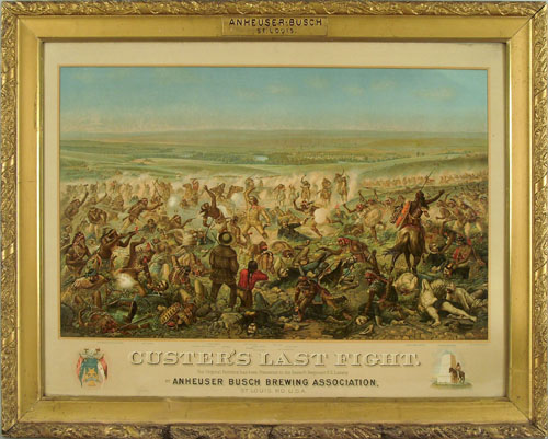 Appraisal: Chromolithograph titled Custer's Last Fight pub by the Milwaukee Lithograph