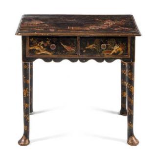 Appraisal: A Queen Anne Style Lacquered Table th century the rectangular