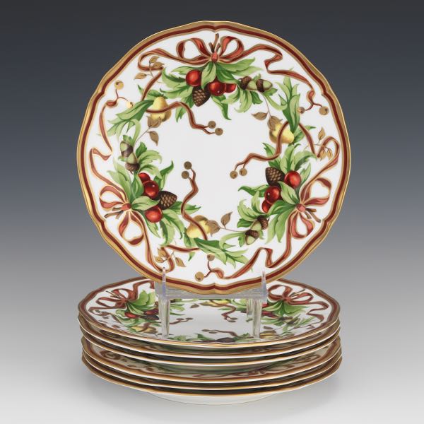 Appraisal: SEVEN TIFFANY HOLIDAY DINNER PLATES each Tiffany Co seven festive