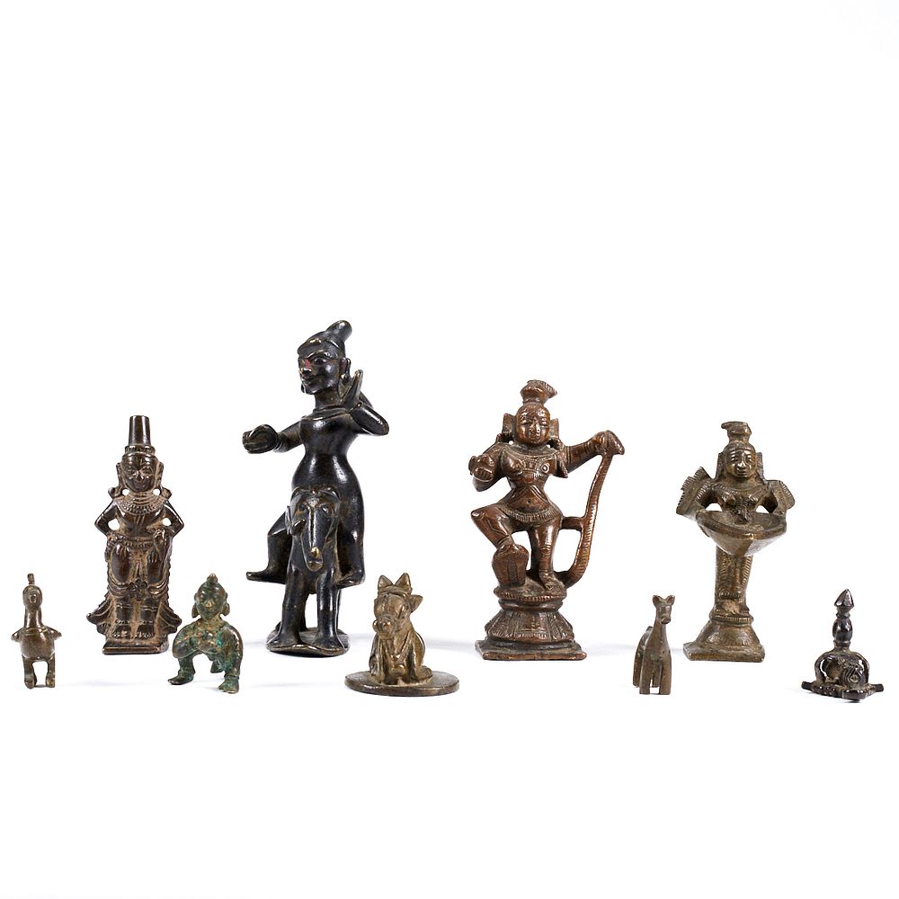 Appraisal: Grp Southeast Asian and Indian Bronzes Group of nine Southeast