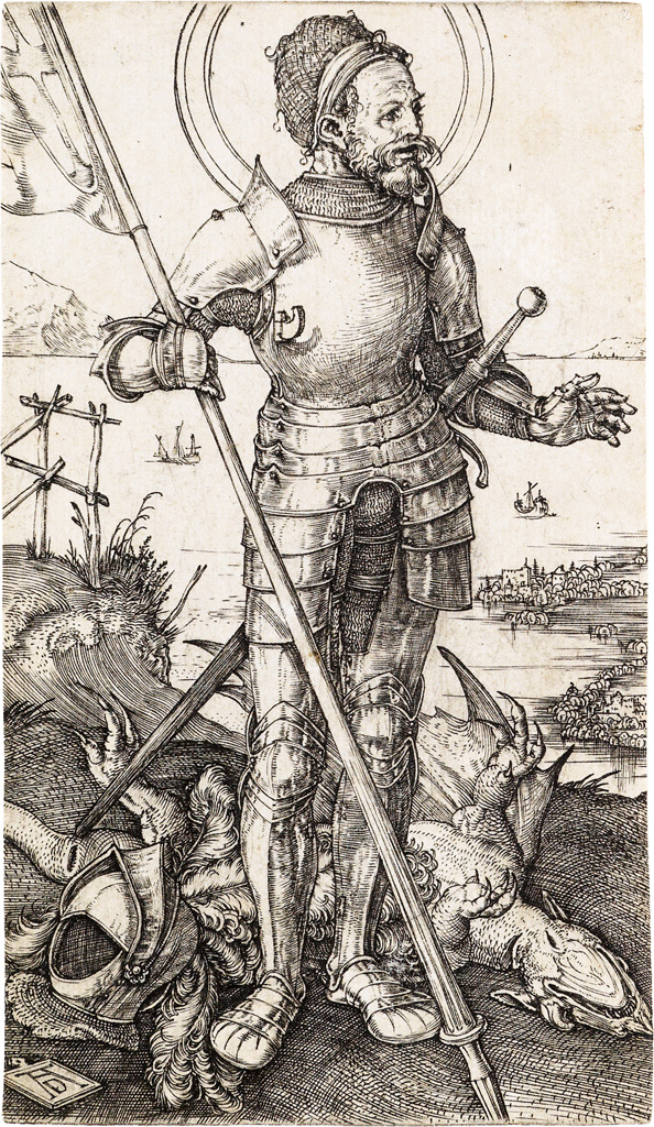 Appraisal: ALBRECHT D RER St George on Foot Engraving circa x