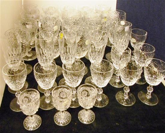 Appraisal: Engraved glass including eleven water goblets twelve sherbert champagne glasses