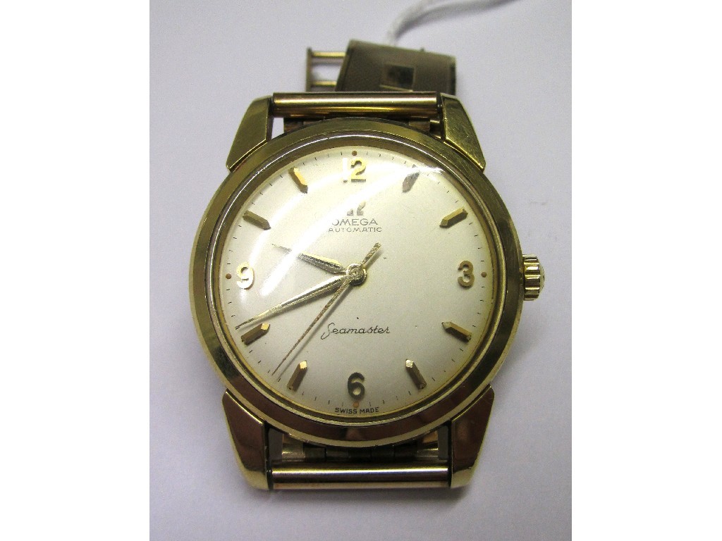 Appraisal: Gents ct gold Omega wrist watch with cream dial gilt