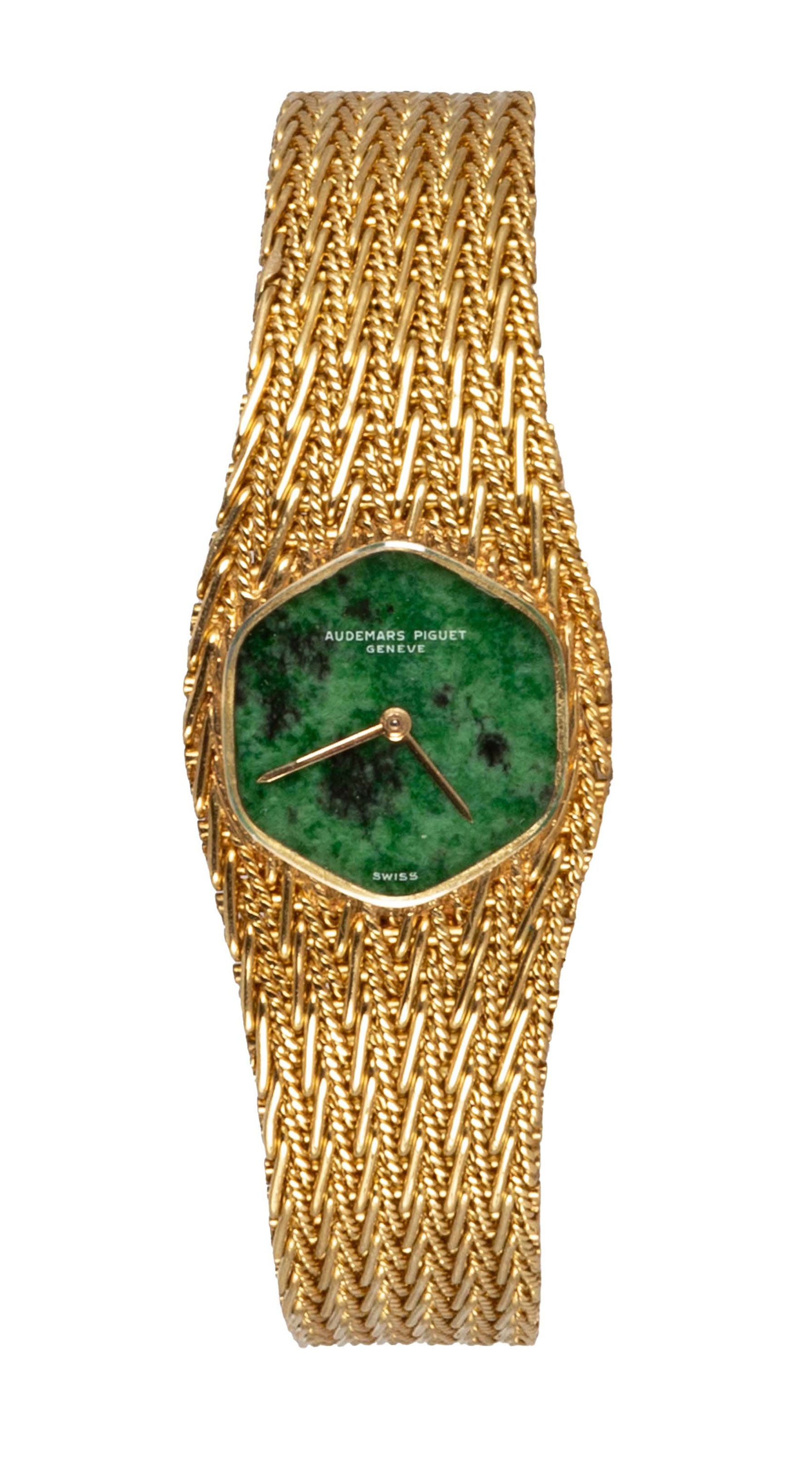 Appraisal: LADIES AUDEMARS PIGUET K GOLD JADE WATCH Ladies Audemars Piguet