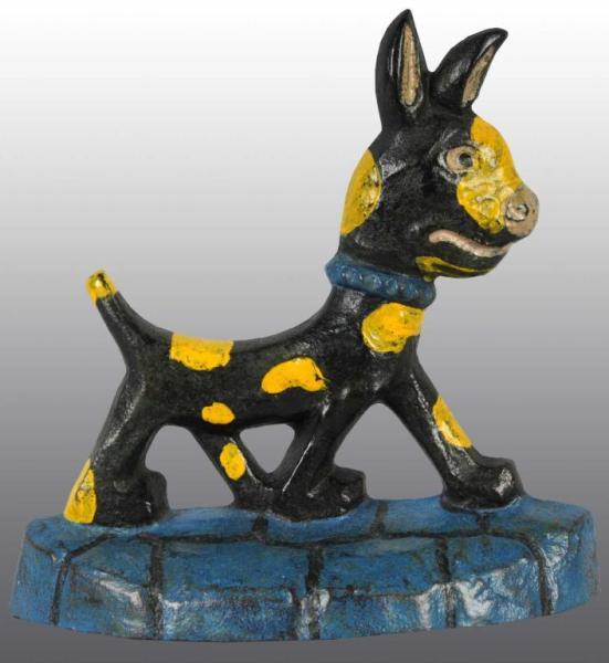 Appraisal: Cast Iron Deco-Style Walking Dog Doorstop Description Signed Taylor Cook