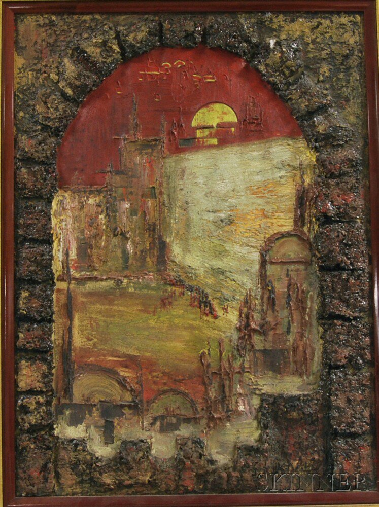 Appraisal: Nahum Arbel Israeli b Jerusalem Scene Signed and dated l