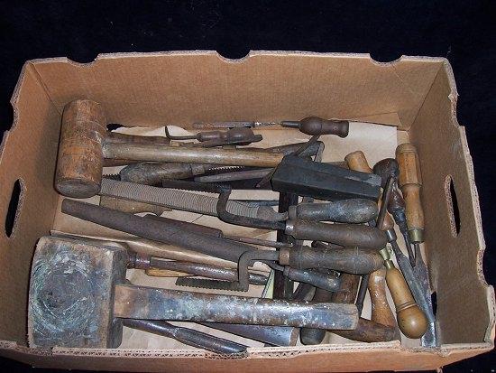 Appraisal: Two mallets sundry files and other carpenter's tools