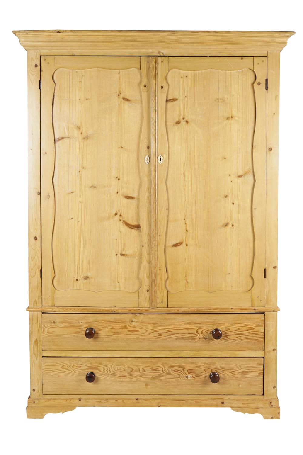 Appraisal: RUSTIC PINE ARMOIRElate th century having two hinged doors concealing