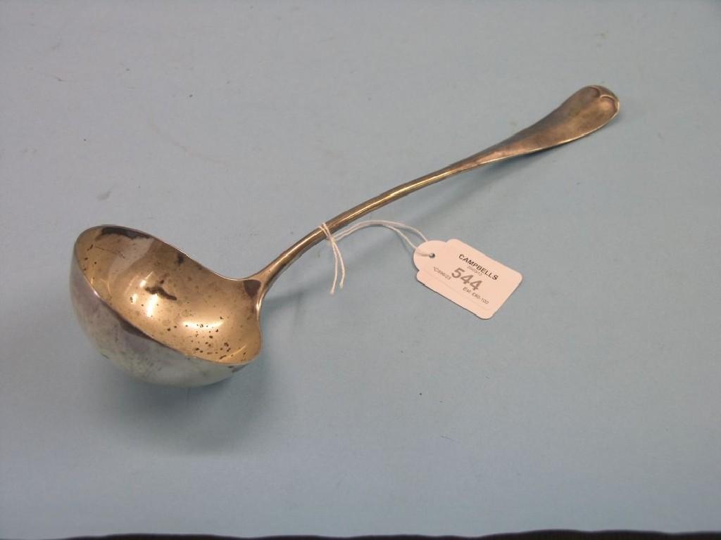 Appraisal: A silver soup ladle Old English pattern with rat-tail Sheffield