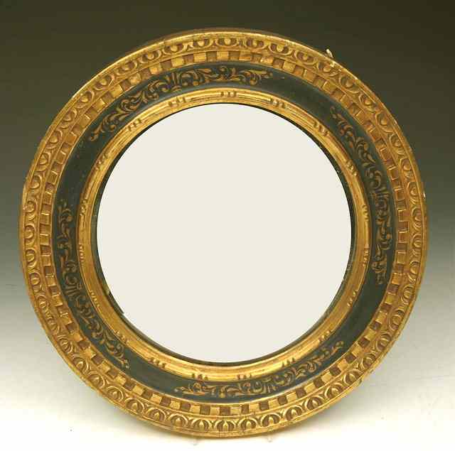 Appraisal: A FLORENTINE CIRCULAR CARVED GILTWOOD MIRROR with old plate and