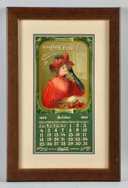 Appraisal: Coca-Cola Calendar Matted and framed under plexiglass Displayed with a