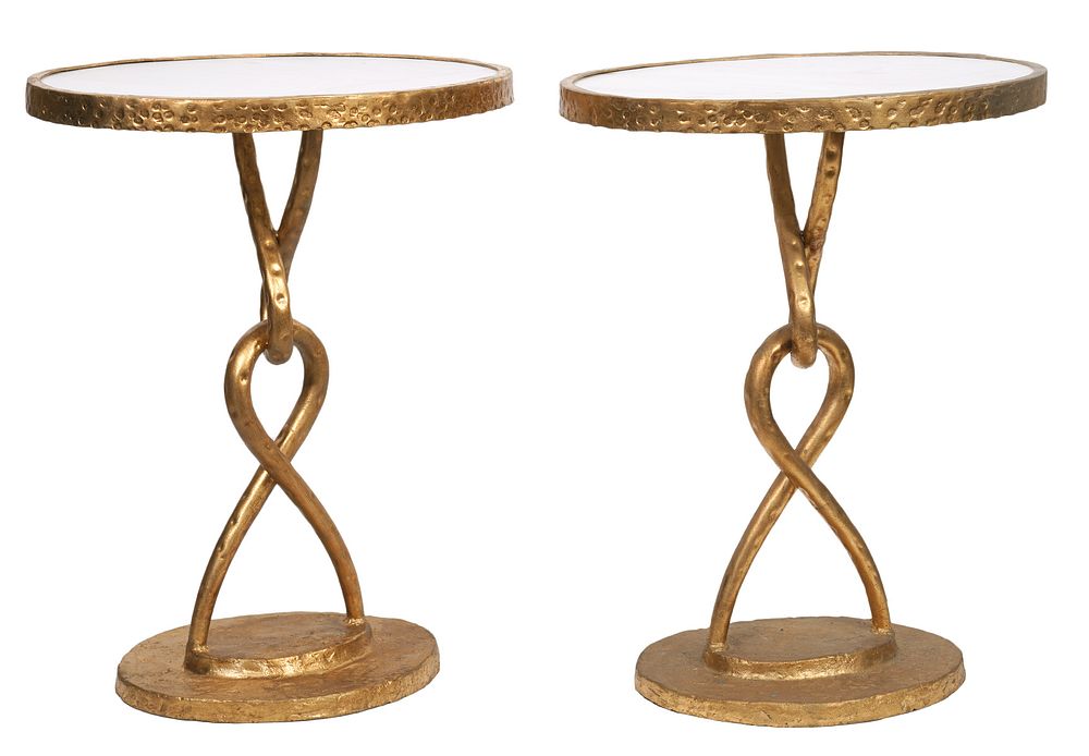 Appraisal: Pr Global Views Loop de Loop Side Tables Pair of