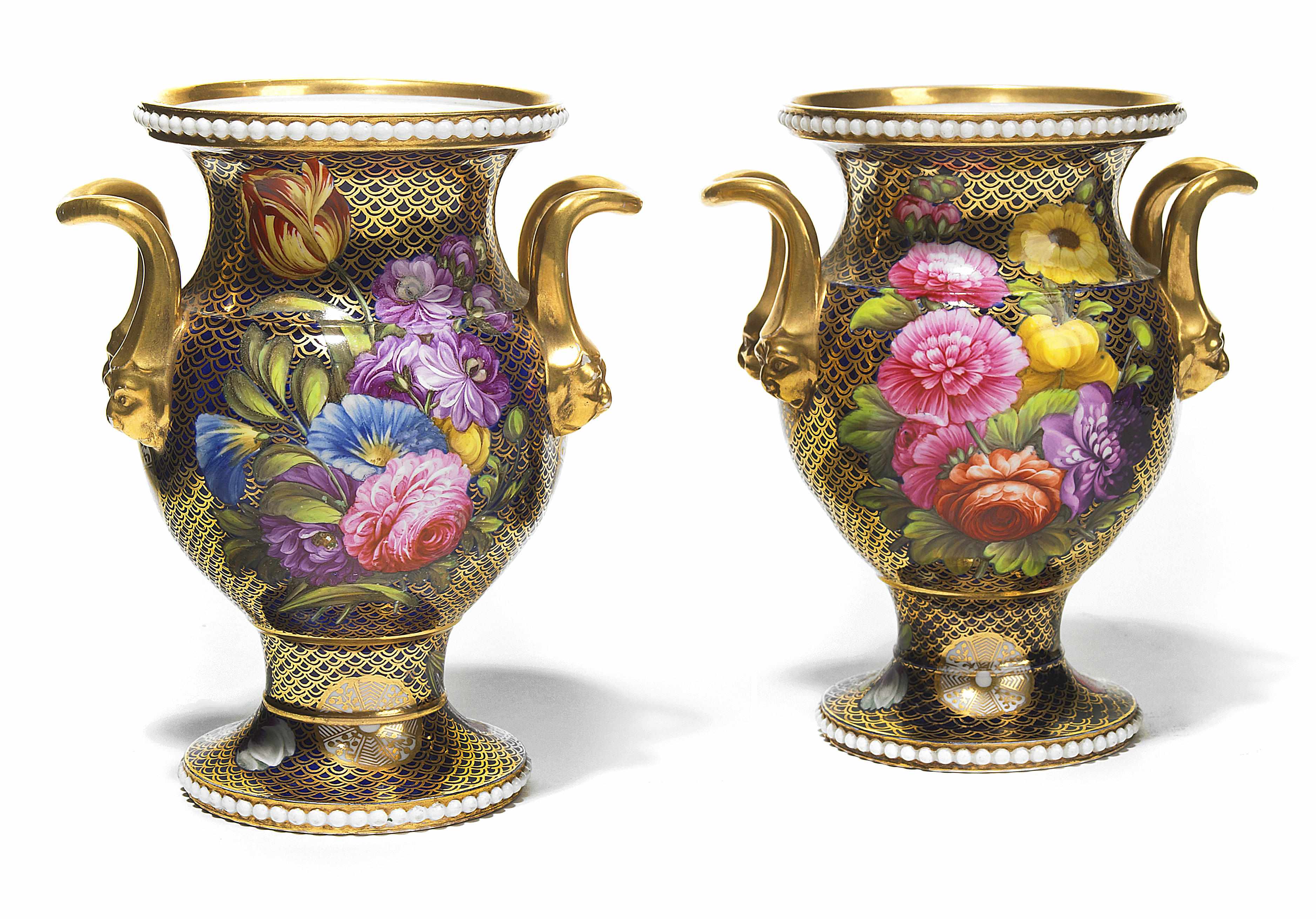 Appraisal: A pair of Spode porcelain vases circa - Of 'New