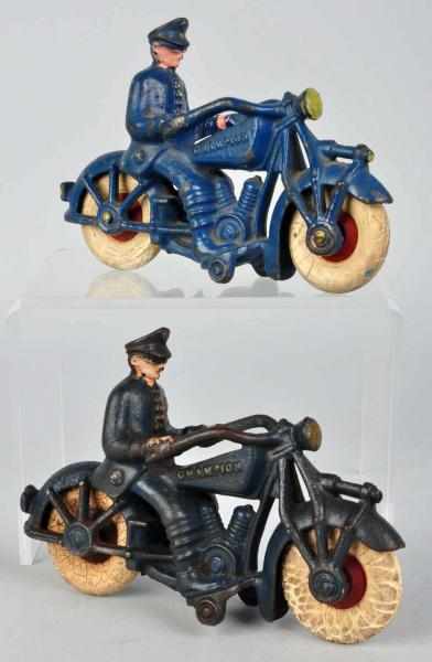 Appraisal: Lot of Cast Iron Champion Motorcycle Toys American Both are