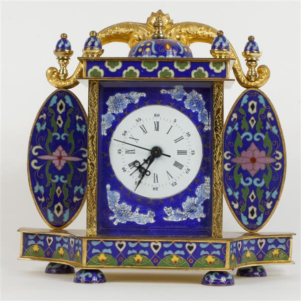 Appraisal: Chinese Republic period cloisonne and gilt metal clock with hand