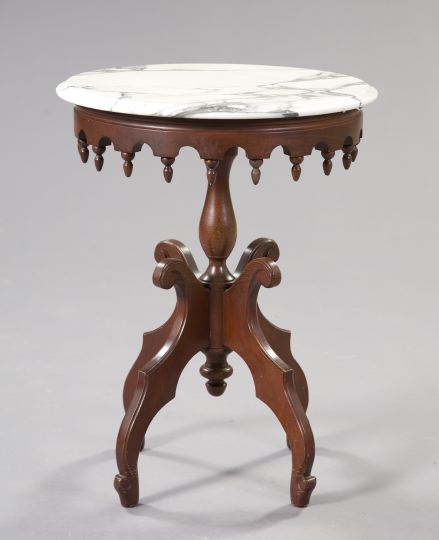 Appraisal: American Mahogany and Marble-Top Side Table in the Rococo Revival