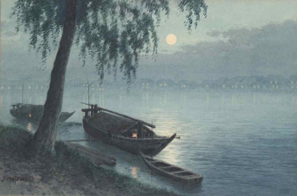 Appraisal: MATSUMOTO Y Japanese th C ''Moonlight Night on the River''