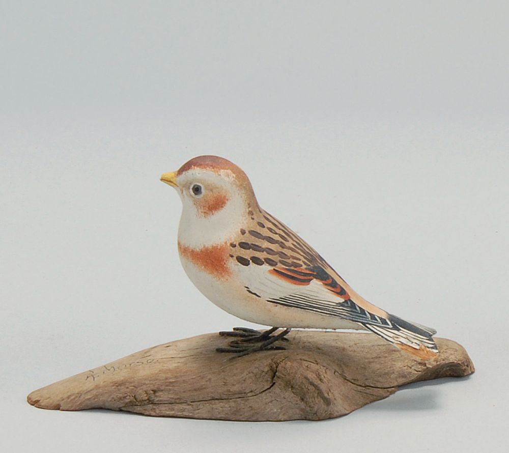 Appraisal: MINIATURE DECORATIVE SNOW BUNTING By Robert Morse of Ellsworth Maine