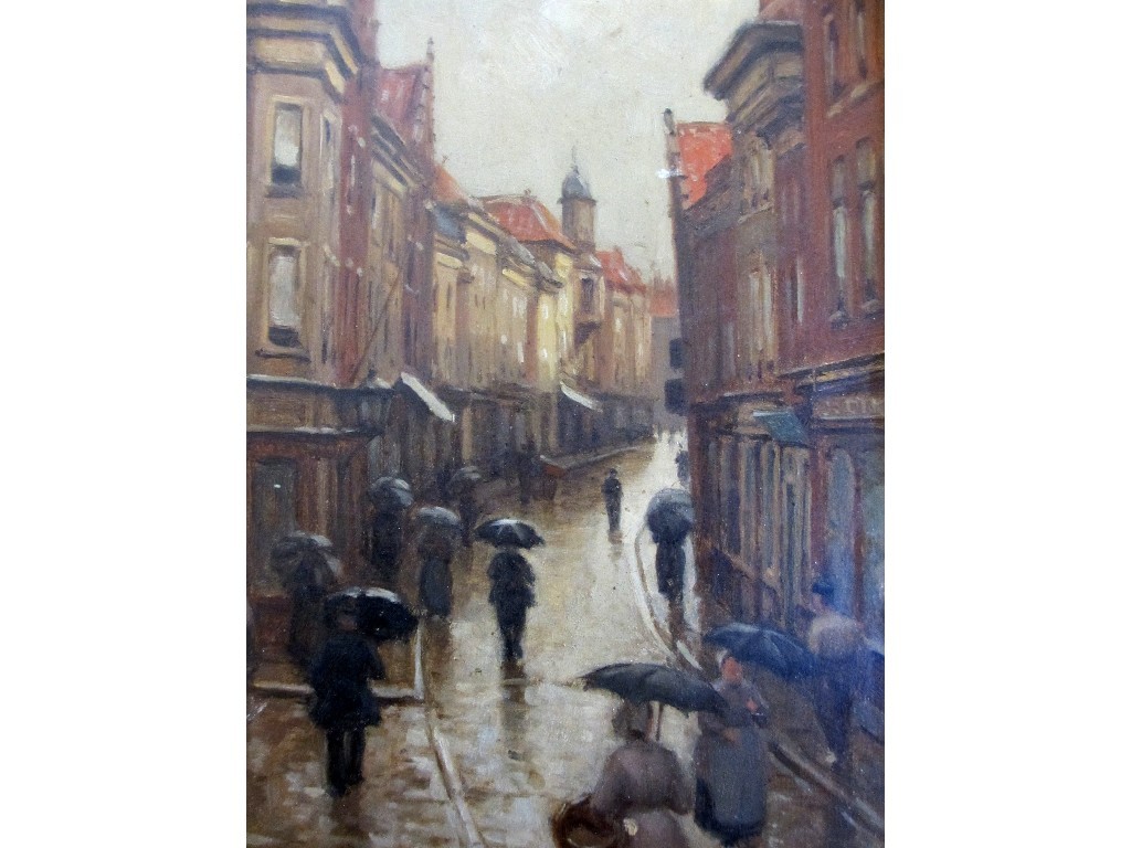 Appraisal: R BAGGOT SCOTT TH TH CENTURY A WET DAY DOORDRECHT