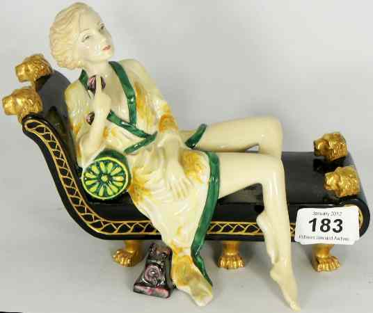 Appraisal: Kevin Francis Figure Greta Garbo laying on Chaise Longue Boxed