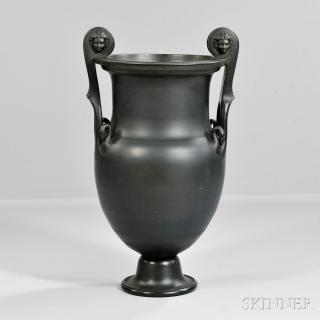 Appraisal: Large Wedgwood Black Basalt Volute Krater Urn England early th