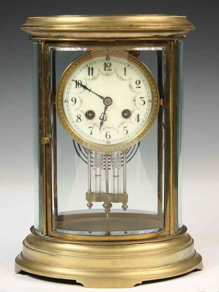 Appraisal: CRYSTAL REGULATOR TABLE CLOCK - French Time and Strike Eight-Day