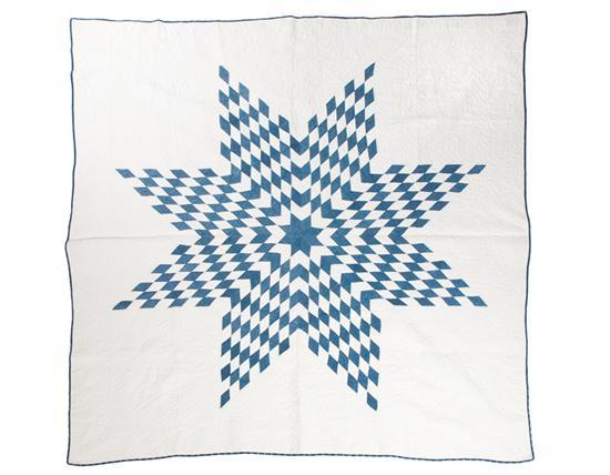 Appraisal: QUILT American nd half- th century cotton Blue and white