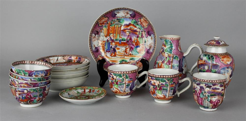 Appraisal: GROUP OF CHINESE EXPORT MANDARIN PALETTE TEA WARES th C