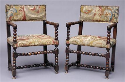 Appraisal: PAIR OF FLEMISH BAROQUE SIDE CHAIRS Each with a low