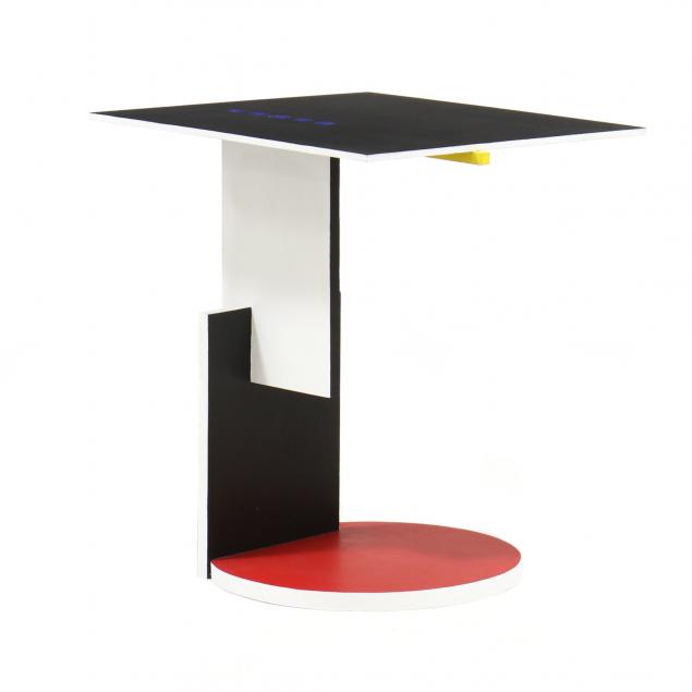 Appraisal: AFTER GERRIT REITVELD SIDE TABLE After the design square top