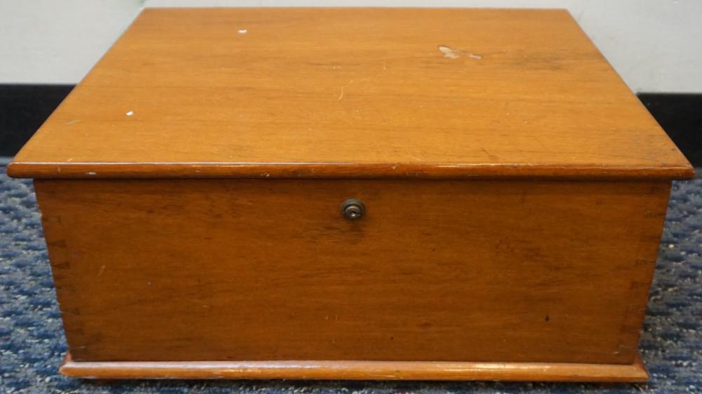 Appraisal: EARLY AMERICAN STYLE WALNUT DIMINUTIVE DOCUMENT CHEST X X IN