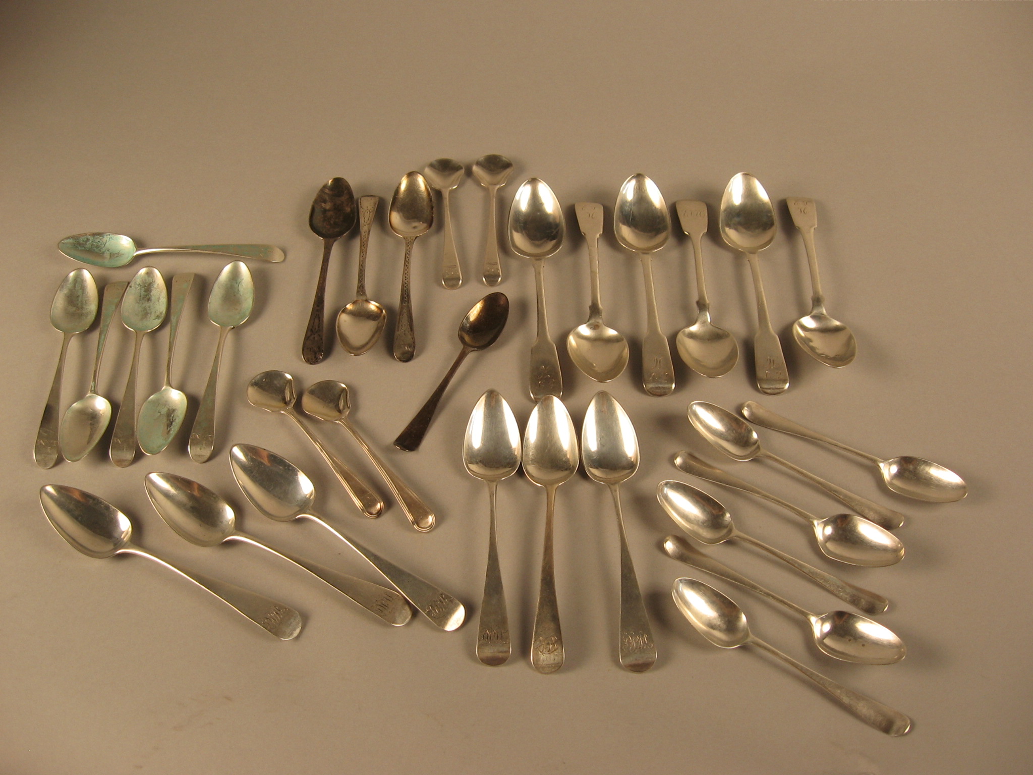 Appraisal: Group of Georgian sterling silver teaspoons various makers and dates