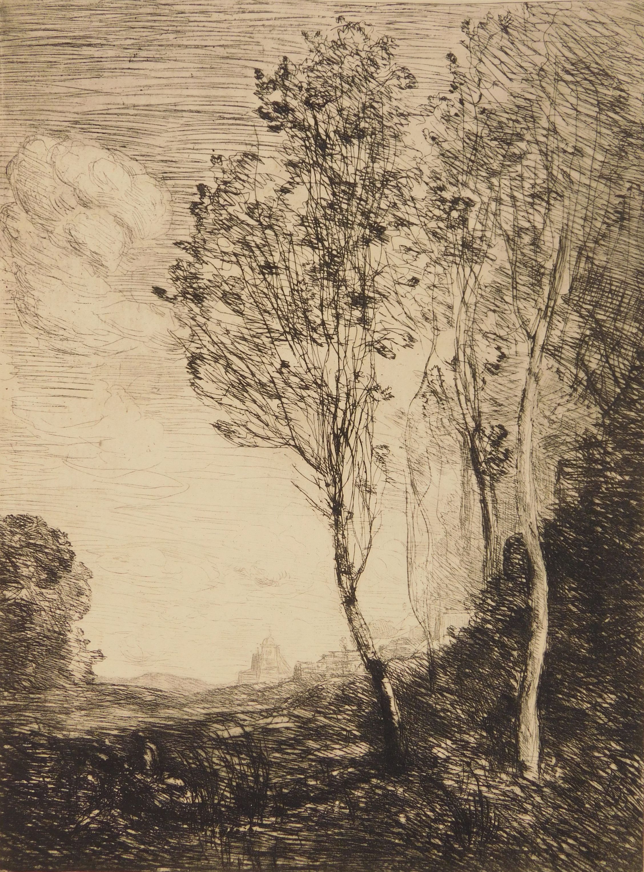 Appraisal: Jean-Baptiste-Camille Corot French - ''Souvenir d'Italie'' Delteil Melot - etching