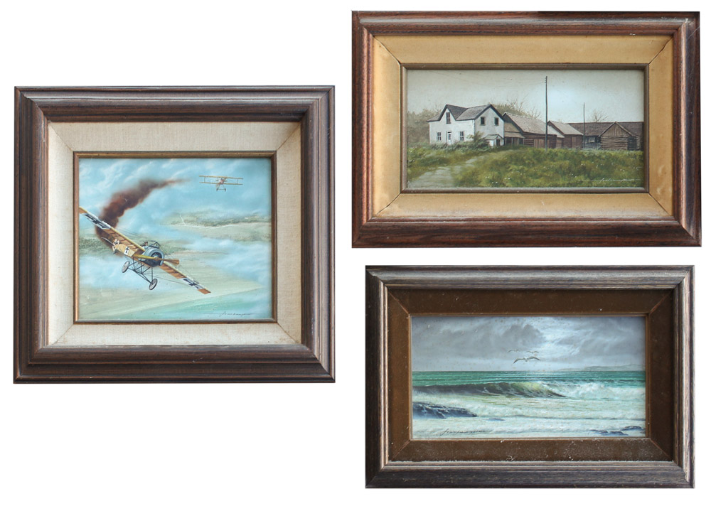 Appraisal: MAGSINO Frank American - piece lot Peaceful surf scene with