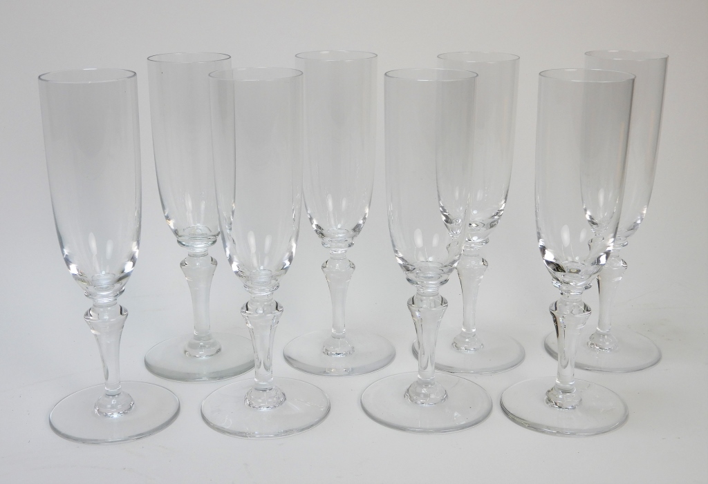 Appraisal: PC BACCARAT NORMANDIE CHAMPAGNE FLUTES France th CenturyColorless hand blown