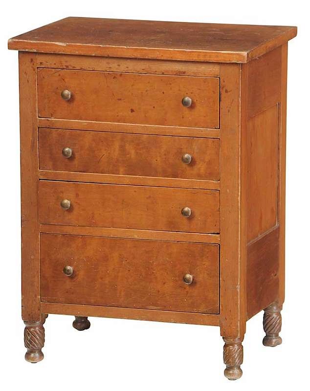 Appraisal: Southern Federal Miniature Four Drawer Chest Pennsylvania Southern early th