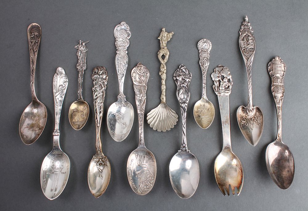 Appraisal: Silver Figural Tea Spoons Assorted Group of Group of figural