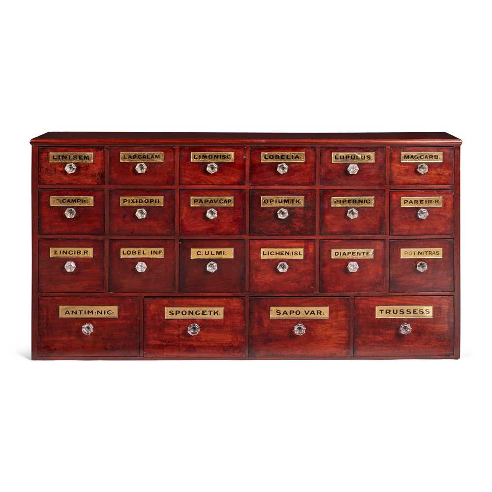 Appraisal: VICTORIAN MAHOGANY APOTHECARY'S CABINET TH CENTURY fitted with an arrangement