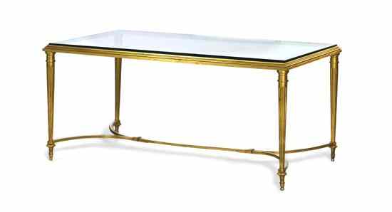 Appraisal: A Louis XVI Style Gilt Bronze Low Table having a