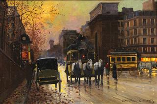 Appraisal: Painting Edouard Cortes Edouard Cortes French - Parisian Street Scene