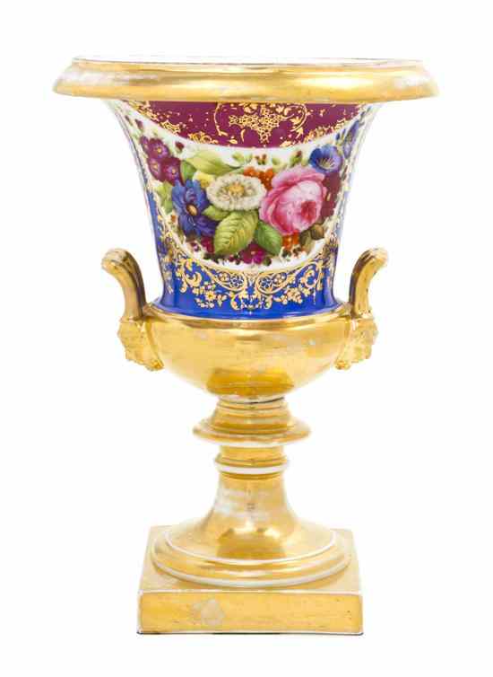 Appraisal: A Paris Porcelain Urn of campagna form painted with birds