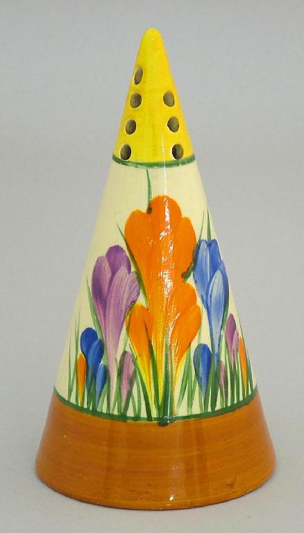 Appraisal: Autumn Crocus' Bizarre conical sugar sifter high