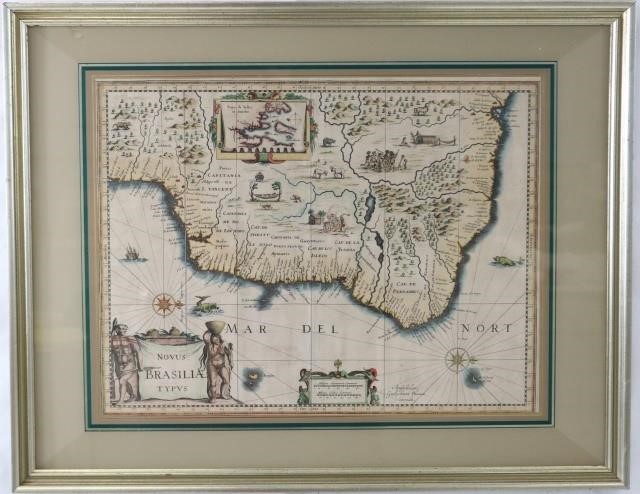 Appraisal: TH CENTURY COLOR MAP OF BRAZIL BY WILLIAMBLEAU A DUTCH