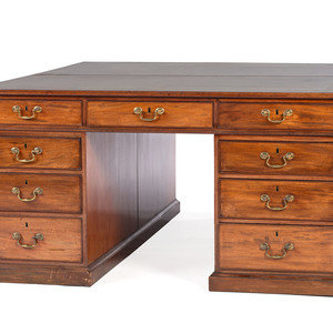 Appraisal: A George III Mahogany Double Partners Desk Late th Century