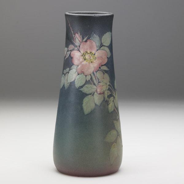 Appraisal: OLGA G REEDROOKWOODPainted Mat vase with roses Seconded for glaze