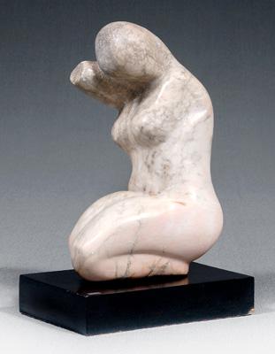 Appraisal: Modern marble sculpture of nude carved pink gray marble on